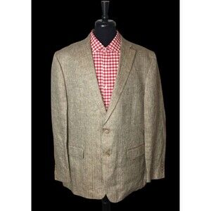 Lauren Ralph Lauren Black Label Men 100% Linen Sport Coat Blazer 48L